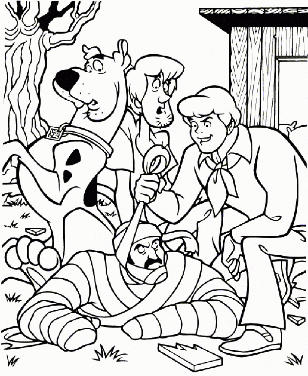 The Scooby Doo Crew coloring page has solved the mystery